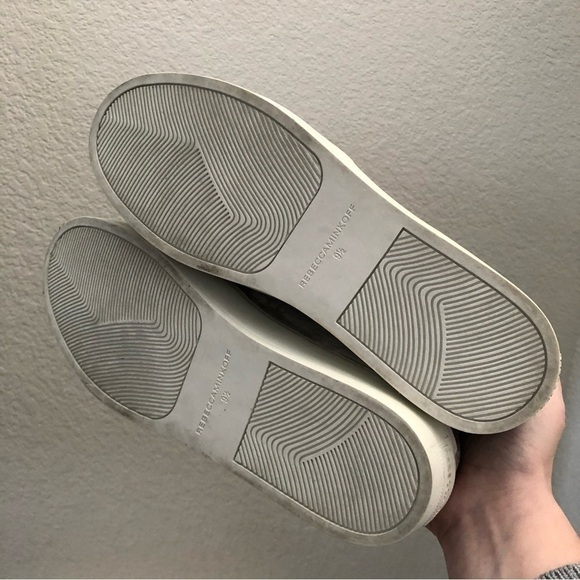 Rebecca Minkoff Noelle Beige Cream Studded Velvet Slip On Sneakers 9.5 - Picture 7 of 7